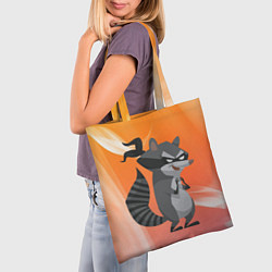 Сумка-шопер Енот бандит в маске, цвет: 3D-принт — фото 2