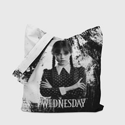 Сумка-шопер Wednesday black and white, цвет: 3D-принт