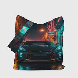 Сумка-шопер GTR в ночном городе, цвет: 3D-принт