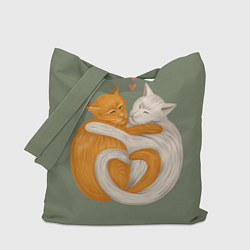 Сумка-шопер Любовь котов сердце, цвет: 3D-принт