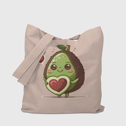 Сумка-шопер Влюбленный авокадо - парные, цвет: 3D-принт