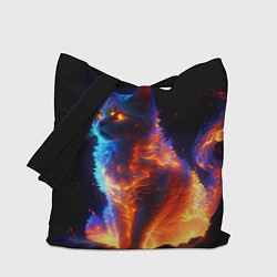 Сумка-шопер Огненная кошка, цвет: 3D-принт