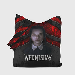 Сумка-шопер Wedneday black and red, цвет: 3D-принт