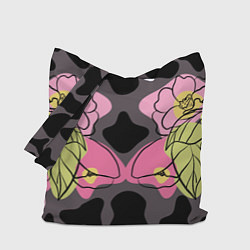 Сумка-шопер Леопардовый принт и цветы, цвет: 3D-принт