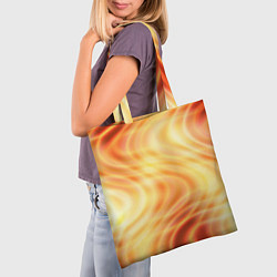 Сумка-шопер Абстрактные оранжево-жёлтые солнечные волны, цвет: 3D-принт — фото 2