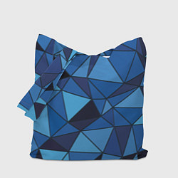 Сумка-шопер Синие треугольники, абстракт, цвет: 3D-принт