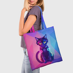 Сумка-шопер Кибер кошка, цвет: 3D-принт — фото 2