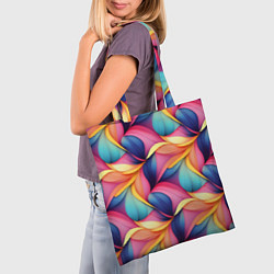 Сумка-шопер Абстрактные цветы в узоре, цвет: 3D-принт — фото 2