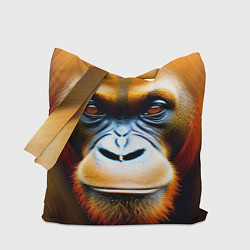 Сумка-шопер Орангутан - Обезьяна, от которой веет добротой, цвет: 3D-принт