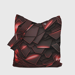 Сумка-шопер Красные элементы с неоновым свечением, цвет: 3D-принт