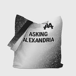 Сумка-шопер Asking Alexandria glitch на светлом фоне: символ с, цвет: 3D-принт