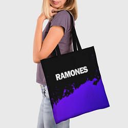 Сумка-шопер Ramones purple grunge, цвет: 3D-принт — фото 2