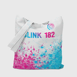 Сумка-шопер Blink 182 neon gradient style: символ сверху, цвет: 3D-принт