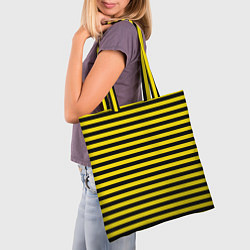 Сумка-шопер Черно-желтые осиные полосы, цвет: 3D-принт — фото 2