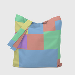 Сумка-шопер Разноцветные квадраты и прямоугольники, цвет: 3D-принт