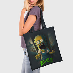 Сумка-шопер Лиза Симпсон зомби, цвет: 3D-принт — фото 2