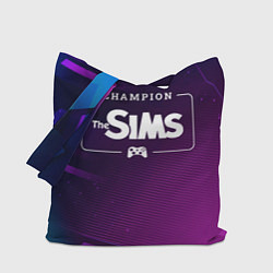 Сумка-шопер The Sims gaming champion: рамка с лого и джойстико, цвет: 3D-принт