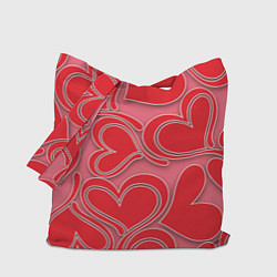Сумка-шопер Love hearts, цвет: 3D-принт