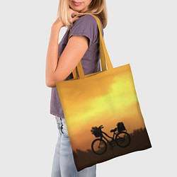 Сумка-шопер Велосипед на закате, цвет: 3D-принт — фото 2