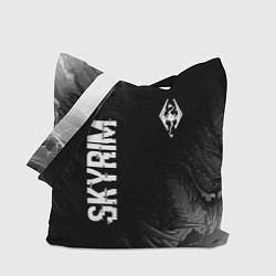 Сумка-шопер Skyrim glitch на темном фоне: надпись, символ, цвет: 3D-принт