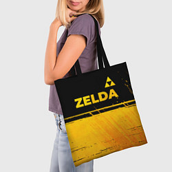 Сумка-шопер Zelda - gold gradient: символ сверху, цвет: 3D-принт — фото 2