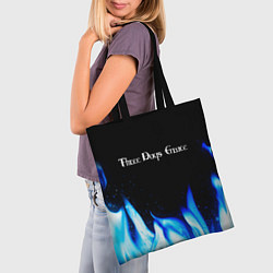Сумка-шопер Three Days Grace blue fire, цвет: 3D-принт — фото 2