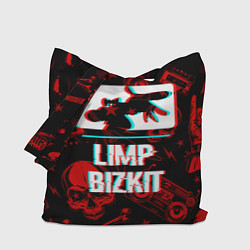 Сумка-шопер Limp Bizkit rock glitch, цвет: 3D-принт