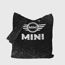 Сумка-шопер Mini с потертостями на темном фоне, цвет: 3D-принт