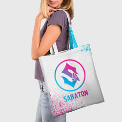 Сумка-шопер Sabaton neon gradient style, цвет: 3D-принт — фото 2
