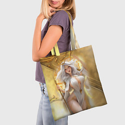 Сумка-шопер Фэнтази девушка в золоте, цвет: 3D-принт — фото 2