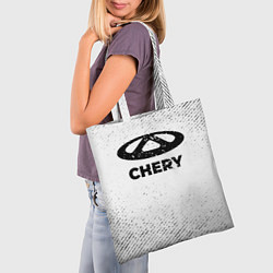 Сумка-шопер Chery с потертостями на светлом фоне, цвет: 3D-принт — фото 2