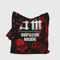 Сумка-шопер Depeche Mode rock glitch, цвет: 3D-принт