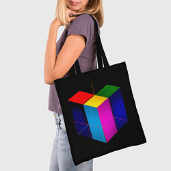 Сумка-шопер Многосторонний цветной куб, цвет: 3D-принт — фото 2