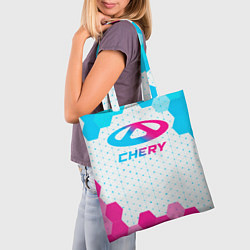 Сумка-шопер Chery neon gradient style, цвет: 3D-принт — фото 2