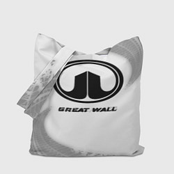 Сумка-шопер Great Wall speed на светлом фоне со следами шин, цвет: 3D-принт