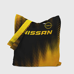 Сумка-шопер Nissan - gold gradient: символ сверху, цвет: 3D-принт
