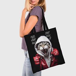 Сумка-шопер Street boxing cat, цвет: 3D-принт — фото 2