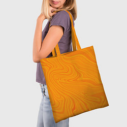 Сумка-шопер Абстракция оранжевый, цвет: 3D-принт — фото 2
