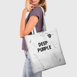 Сумка-шопер Deep Purple glitch на светлом фоне: символ сверху, цвет: 3D-принт — фото 2