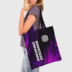 Сумка-шопер Breaking Benjamin violet plasma, цвет: 3D-принт — фото 2
