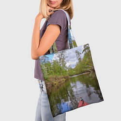 Сумка-шопер Красная байдарка, цвет: 3D-принт — фото 2