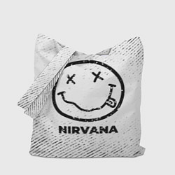 Сумка-шопер Nirvana с потертостями на светлом фоне, цвет: 3D-принт