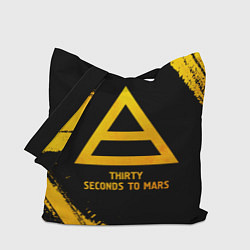 Сумка-шопер Thirty Seconds to Mars - gold gradient, цвет: 3D-принт