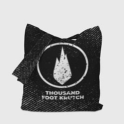 Сумка-шопер Thousand Foot Krutch с потертостями на темном фоне, цвет: 3D-принт