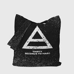 Сумка-шопер Thirty Seconds to Mars с потертостями на темном фо, цвет: 3D-принт