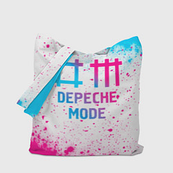 Сумка-шопер Depeche Mode neon gradient style, цвет: 3D-принт