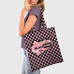 Сумка-шопер Blackpink logo roses, цвет: 3D-принт — фото 2