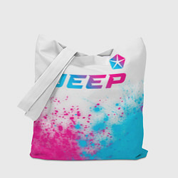 Сумка-шопер Jeep neon gradient style: символ сверху, цвет: 3D-принт