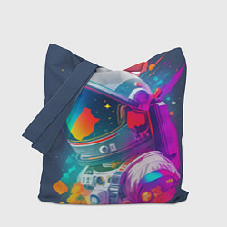Сумка-шопер Космонавт - акварельные мазки, цвет: 3D-принт