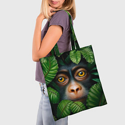 Сумка-шопер Черная обезьянка, цвет: 3D-принт — фото 2
